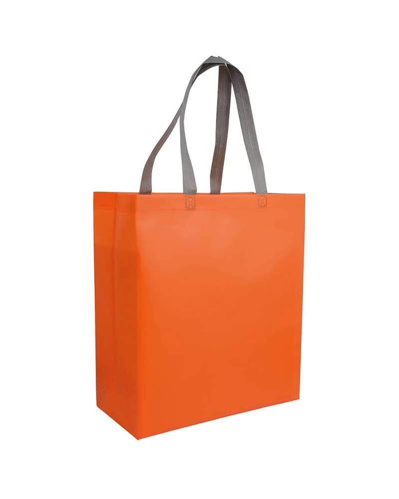Shopper-personalizzate-in-TNT-laminato-bicolore-con-soffietto-e-manici-a-contrastro-BYB-16121-arancio