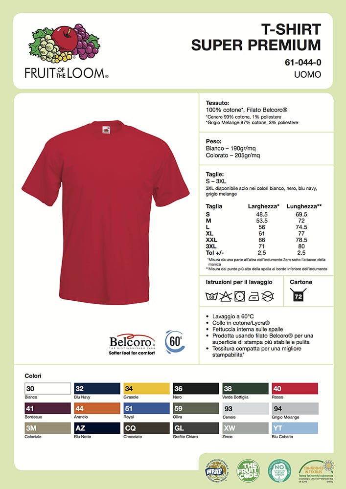 Fruit Of The Loom Maglietta Uomo 100% Cotone – Colore Grigio Cenere, Taglia XL, Manica Corta, Giromanica E Scollo A Costine, Pre-ristretta