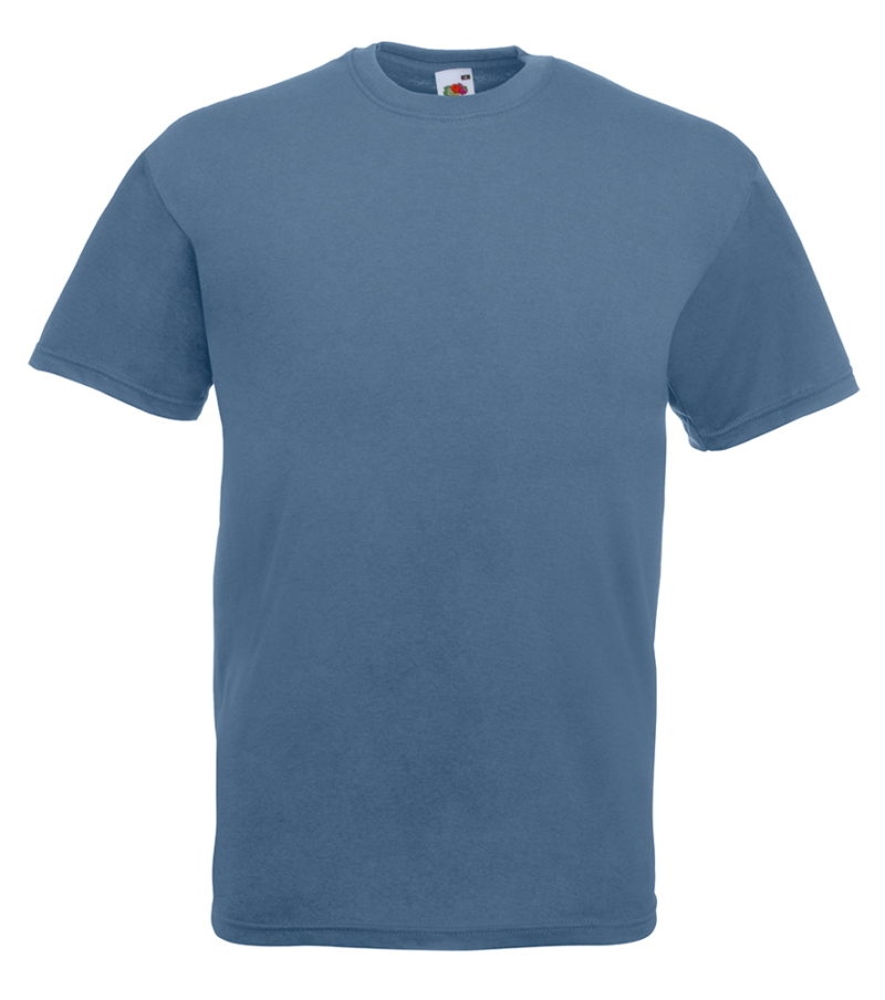 T-shirt uomo manica corta Valueweight Fruit of the Loom FR610360, t-shirt personalizzate per eventi Blu Denim