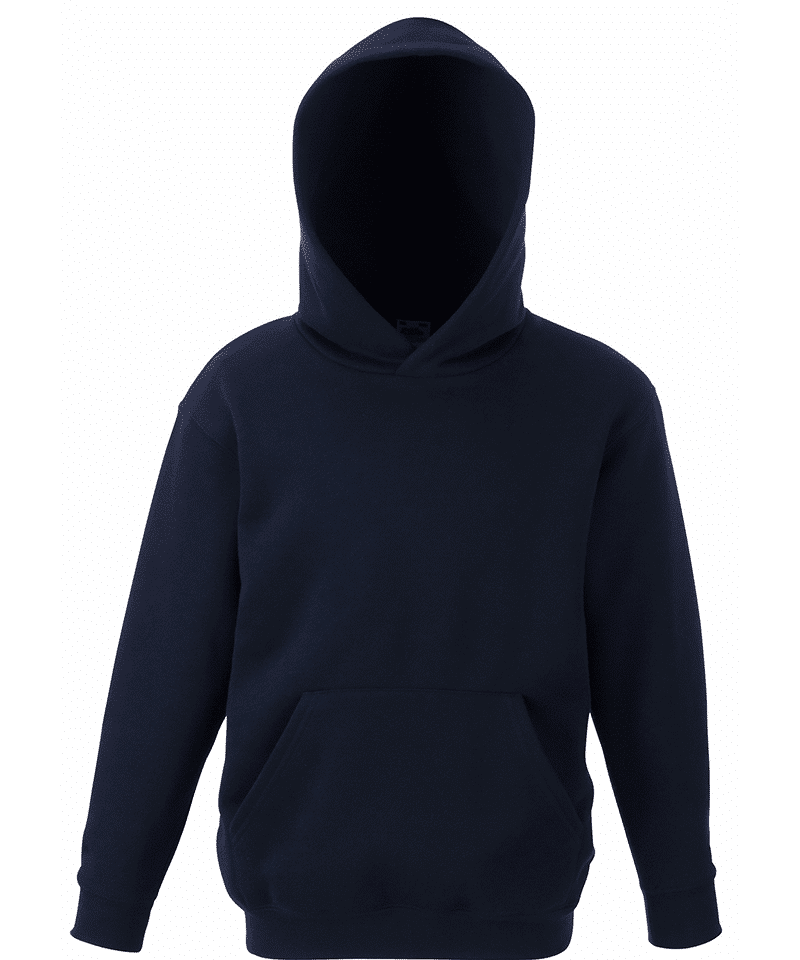 Felpa Bambino Cappuccio Premium Fruit of the Loom FR620370 17 Felpa Bambino Cappuccio Tasca a Marsupio Premium Fruit of the Loom FR620370 Blu Notte
