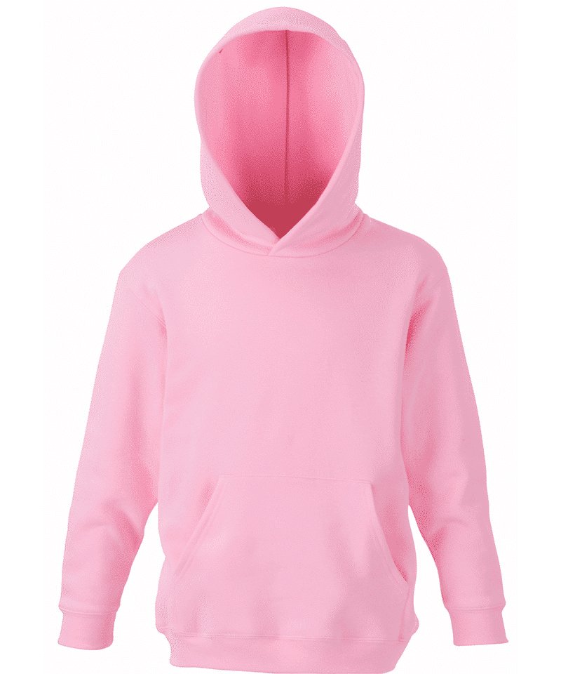 Felpa Bambino Cappuccio Tasca a Marsupio Premium Fruit of the Loom FR620370 Rosa Pastello