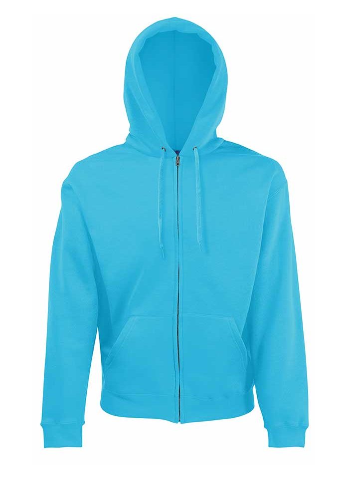 Felpa Uomo Classic con Cappuccio Zip intera e Tasche Laterali FR620620 Turchese