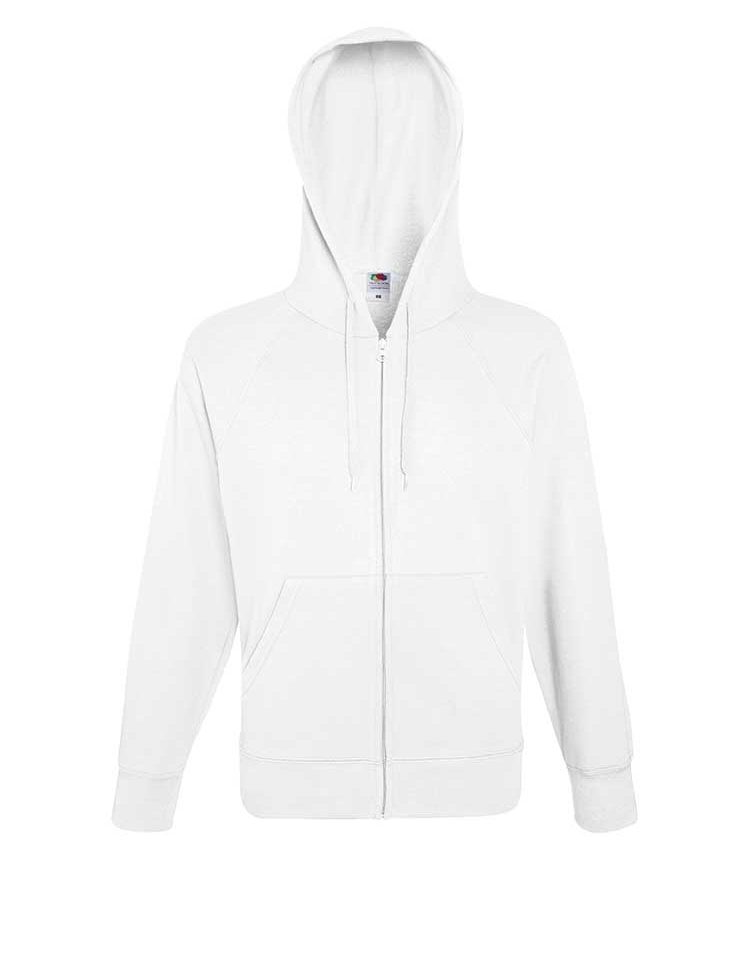 Felpa Uomo Cappuccio Zip e Tasche Leggera Fruit of the Loom FR621440 14 Felpa Uomo Cappuccio Zip e Tasche Leggera Fruit of the Loom FR621440 bianco