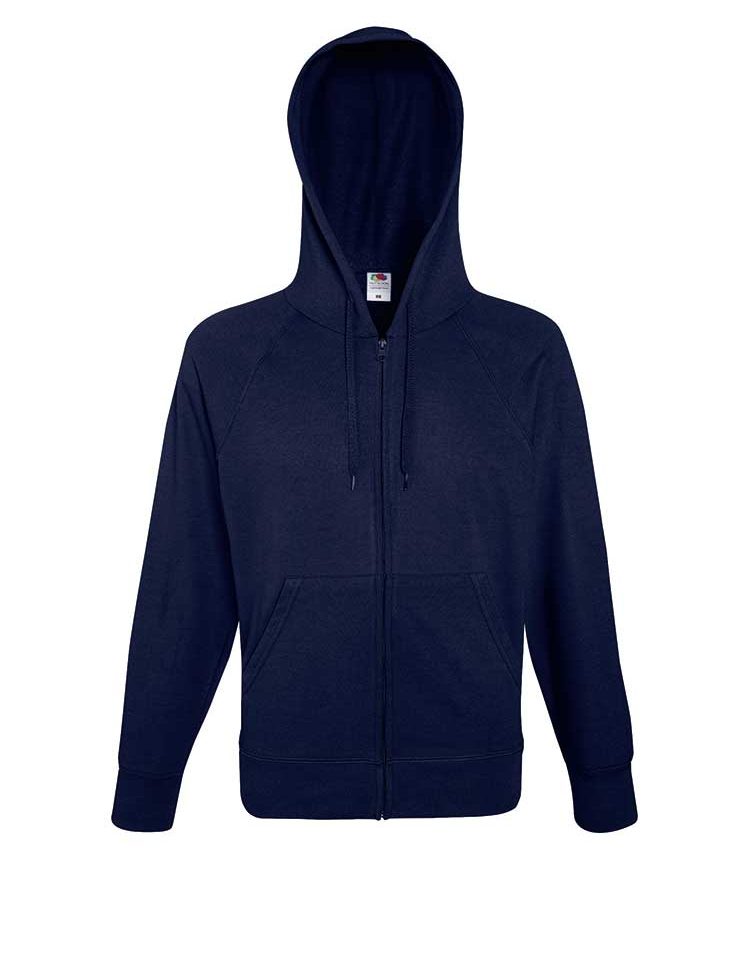 Felpa Uomo Cappuccio Zip e Tasche Leggera Fruit of the Loom FR621440 15 Felpa Uomo Cappuccio Zip e Tasche Leggera Fruit of the Loom FR621440 blu Notte