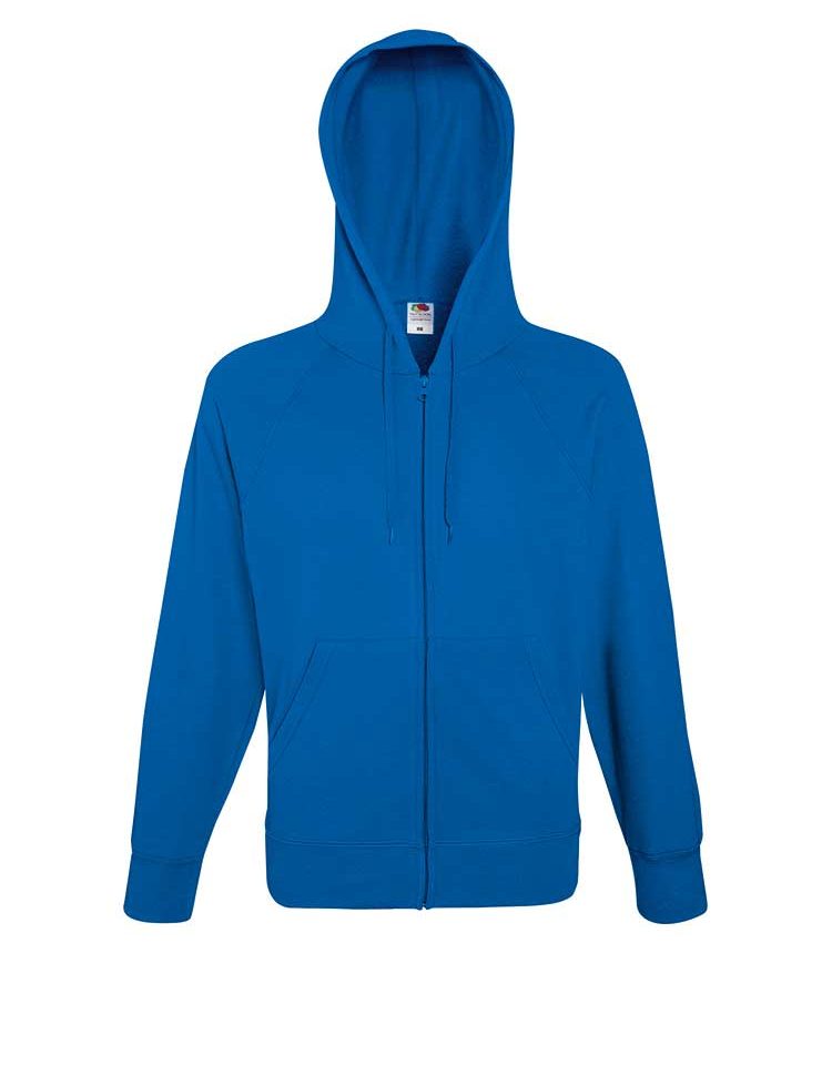 Felpa Uomo Cappuccio Zip e Tasche Leggera Fruit of the Loom FR621440 16 Felpa Uomo Cappuccio Zip e Tasche Leggera Fruit of the Loom FR621440 blu royal