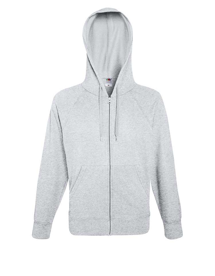 Felpa Uomo Cappuccio Zip e Tasche Leggera Fruit of the Loom FR621440 13 Felpa Uomo Cappuccio Zip e Tasche Leggera Fruit of the Loom FR621440 grigio melange