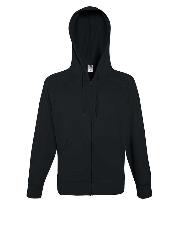 Felpa Uomo Cappuccio Zip e Tasche Leggera Fruit of the Loom FR621440 19 Felpa Uomo Cappuccio Zip e Tasche Leggera Fruit of the Loom FR621440 nero