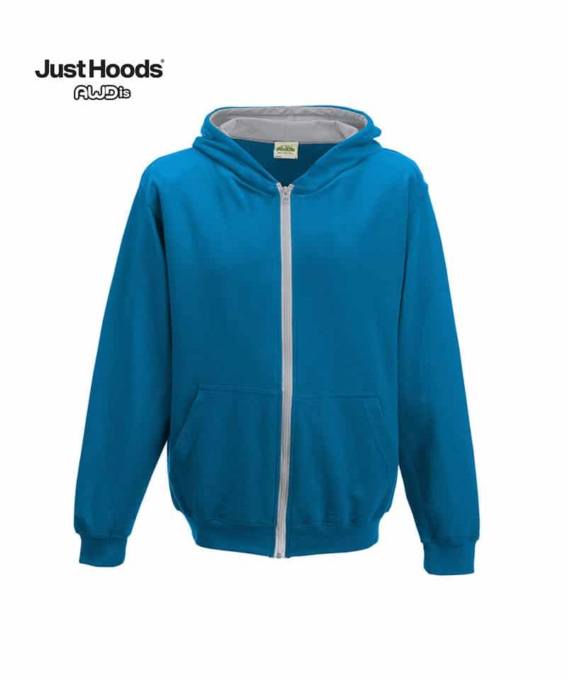 Felpa-bambino-con-cappuccio-e-zip-intera-Just-Hoods-JH053J-azzurro