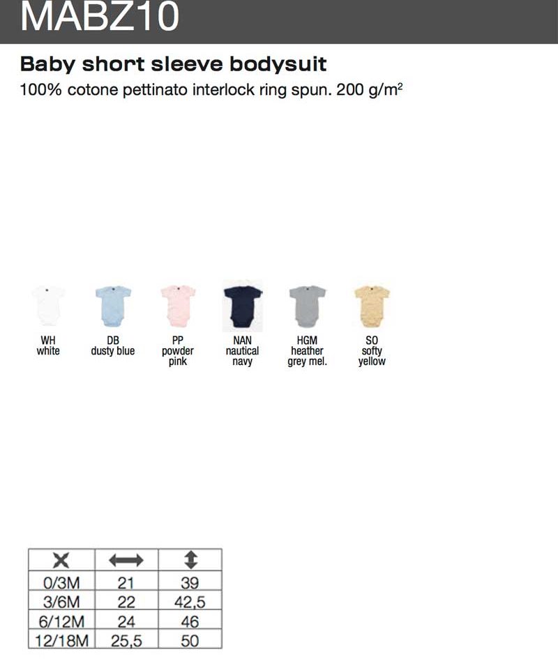 Body Baby Neonato Manica Corta Mantis MABZ10 17 MABZ10 scheda tecnica