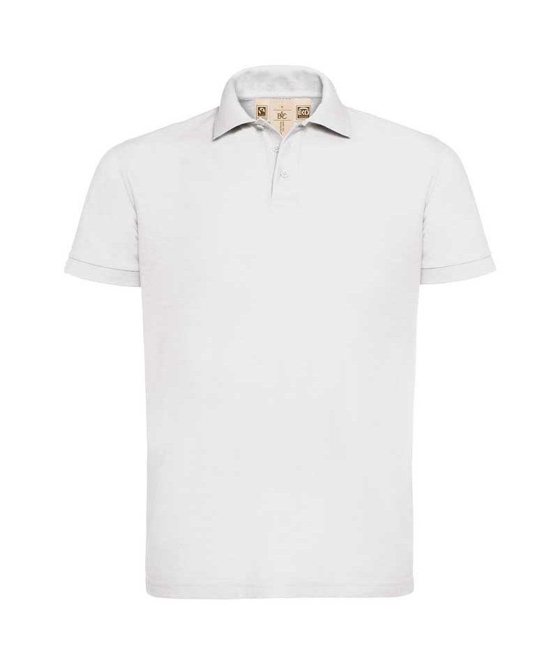 Polo Uomo Manica Corta Cotone Organico B&C Collection BCPMB21 3 Polo Uomo Manica Corta Cotone Organico BC Collection BCPMB21 bianco