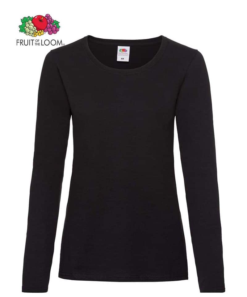 T-SHIRT-DONNA-MANICA-LUNGA-GIROCOLLO-FRUIT-OF-THE-LOOM-FR614040