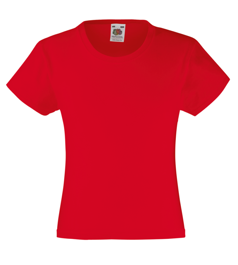 T-shirt bambina Valueweight Fruit of the Loom FR610050 Rosso