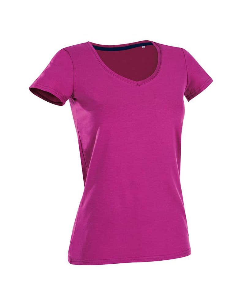 T-shirt-Donna-Elasticizzata-collo-V-Stedman-ST9710-fucsia