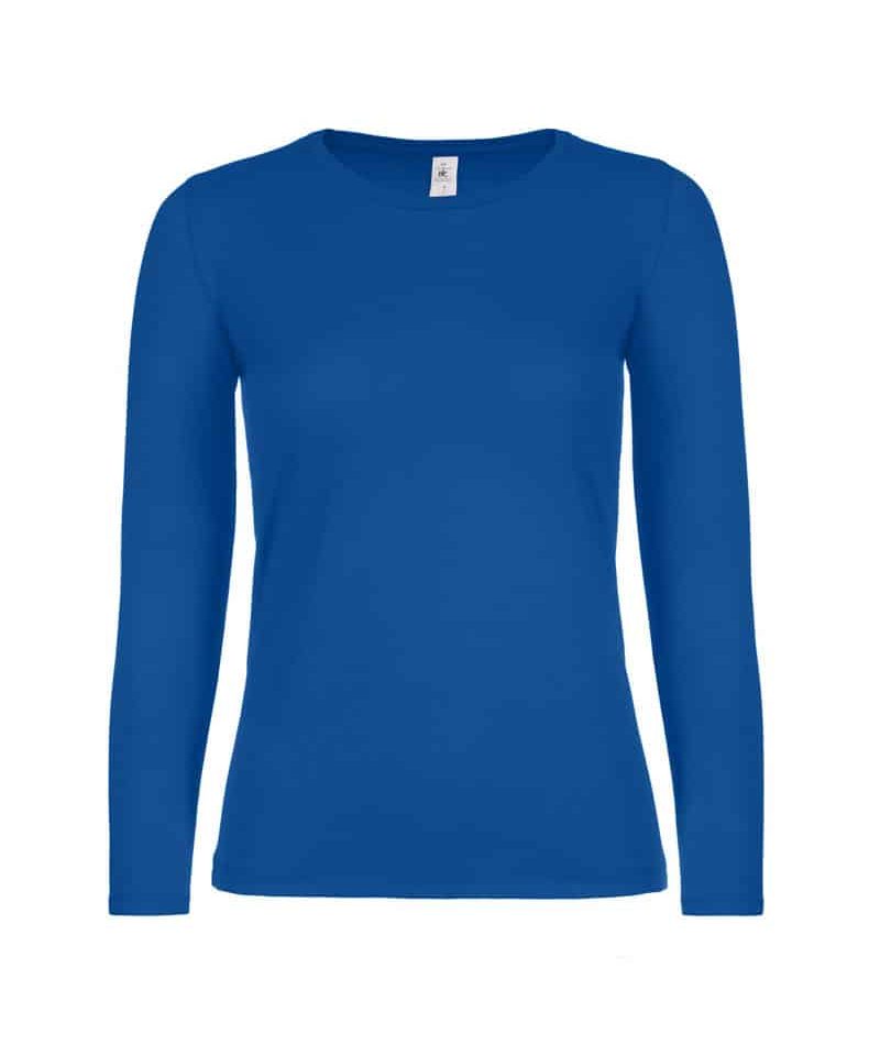 T-shirt-Donna-Manica-Lunga-Girocollo-B&C-Collection-BCTW06T-blu-royal
