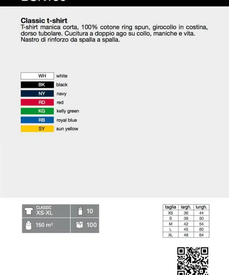 T-shirt Bambino Economica Black Spider BSK150 scheda tecnica