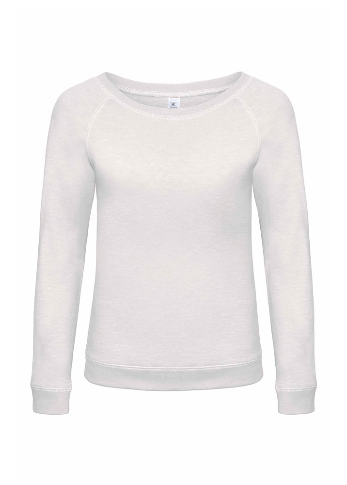 Felpa Donna Girocollo Ampio BC Collection BCWWD23 8 Felpa Donna Girocollo Ampio BC Collection BCWWD23 bianco