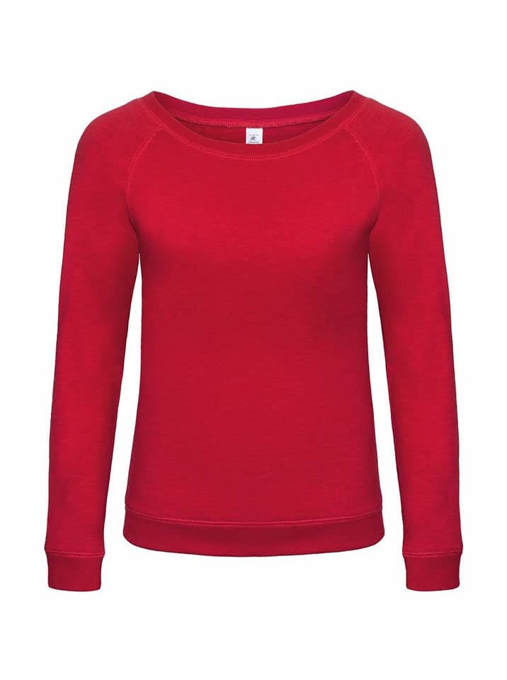 Felpa Donna Girocollo Ampio BC Collection BCWWD23 10 Felpa Donna Girocollo Ampio BC Collection BCWWD23 rosso
