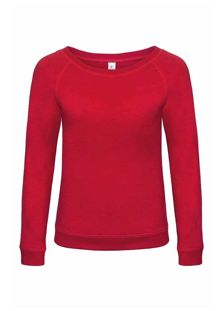 Felpa Donna Girocollo Ampio BC Collection BCWWD23 5 Felpa Donna Girocollo Ampio BC Collection BCWWD23 rosso