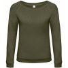 Felpa Donna Girocollo Ampio BC Collection BCWWD23 2 Felpa Donna Moda Girocollo Ampio Slub BCWWD23 Verde Oliva