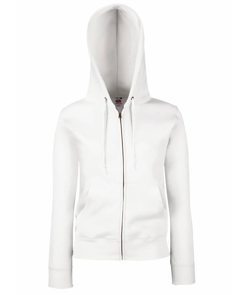 Felpa Donna Premium Cappuccio Zip Fruit of the Loom FR621180 12 Felpa Donna Premium Cappuccio Zip Fruit of the Loom FR621180 bianco