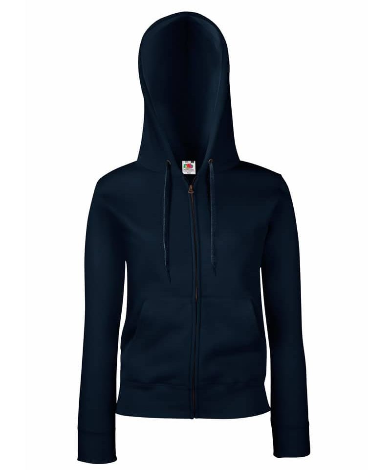 Felpa Donna Premium Cappuccio Zip Fruit of the Loom FR621180 18 Felpa Donna Premium Cappuccio Zip Fruit of the Loom FR621180 blu notte