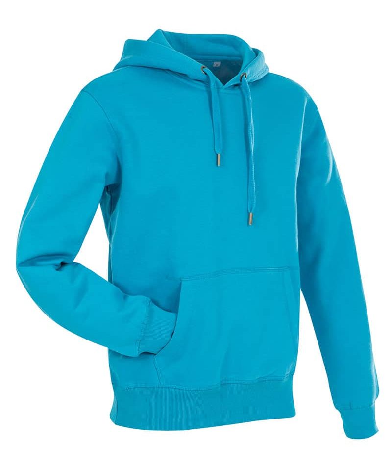 Felpa Uomo Con Cappuccio e Tasca a Marsupio ST5600 Turchese