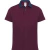 Polo maniche corte piquet con colletto in jeans denim BCPMD30 bordeaux
