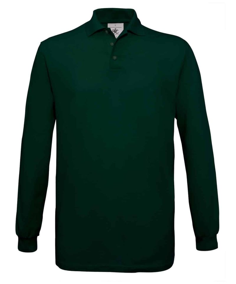 Polo Uomo Manica Lunga BC Collection BCPU414 24 Polo Uomo Manica Lunga BC Collection BCPU414 verde bottiglia
