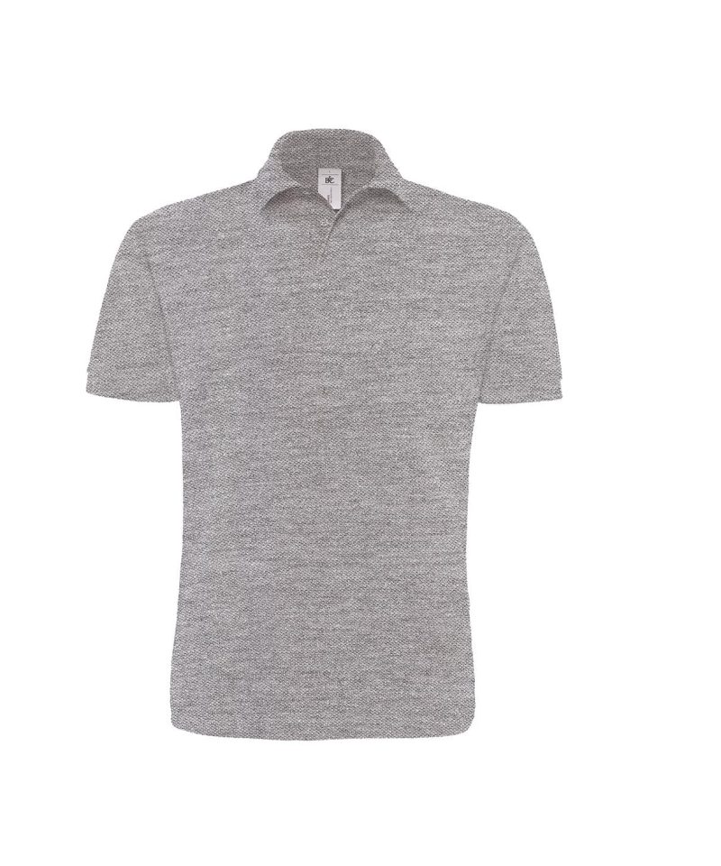 Polo Uomo Manica Corta BC Collection BCPU422 21 Polo Uomo Manica Corta in Piquè fine B&C BCPU422 grigio melange
