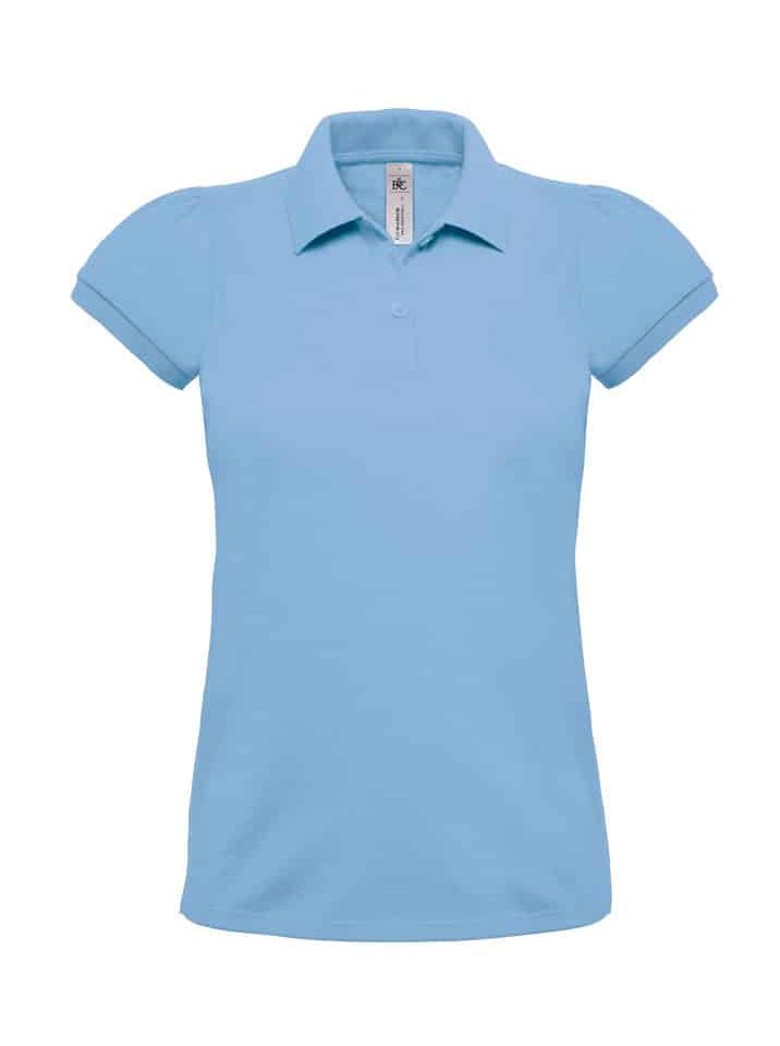 Polo Donna Manica Corta Arricciata BCPW460 24 Polo Donna Manica Corta Arricciata BCPW460 Azzurro Cielo
