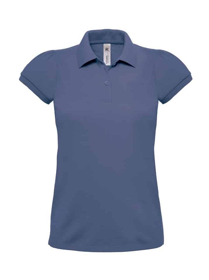 Polo Donna Manica Corta Arricciata BCPW460 22 PPolo Donna Manica Corta Arricciata BCPW460 Blu Denim
