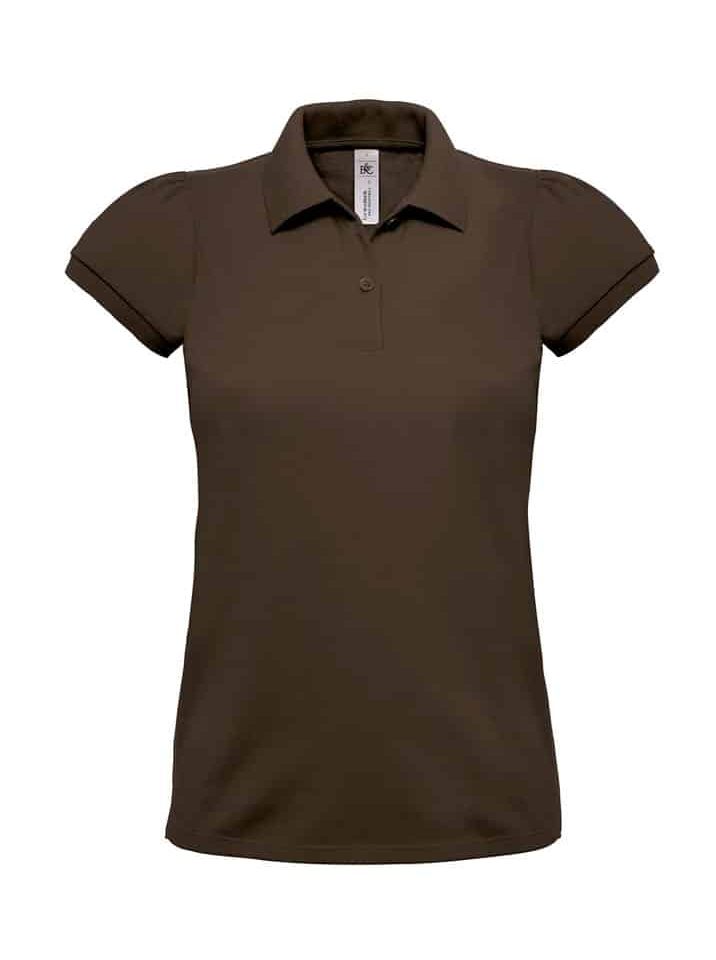 Polo Donna Manica Corta Arricciata BCPW460 19 Polo Donna Manica Corta Arricciata BCPW460 marrone
