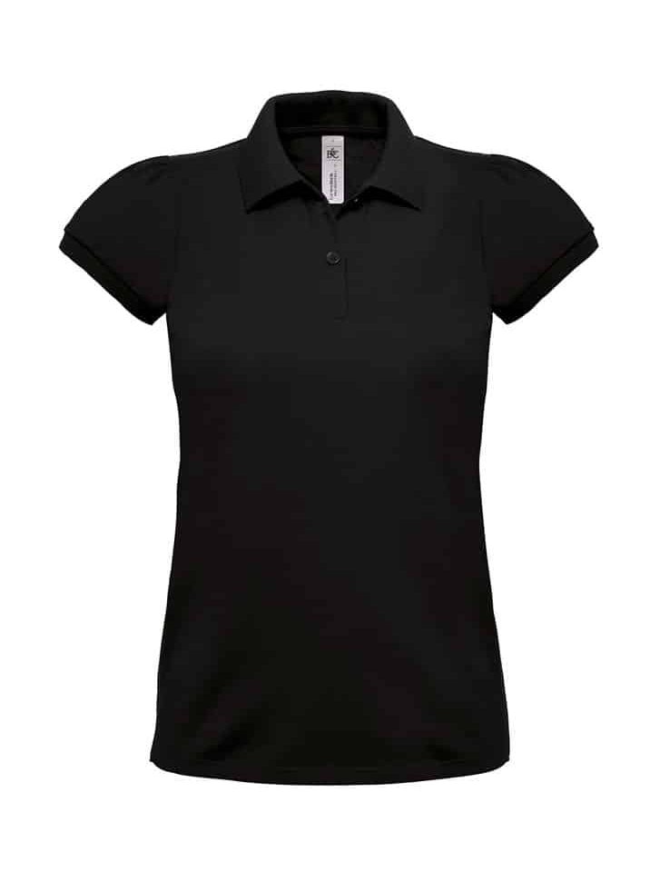 Polo Donna Manica Corta Arricciata BCPW460 18 Polo Donna Manica Corta Arricciata BCPW460 Nero