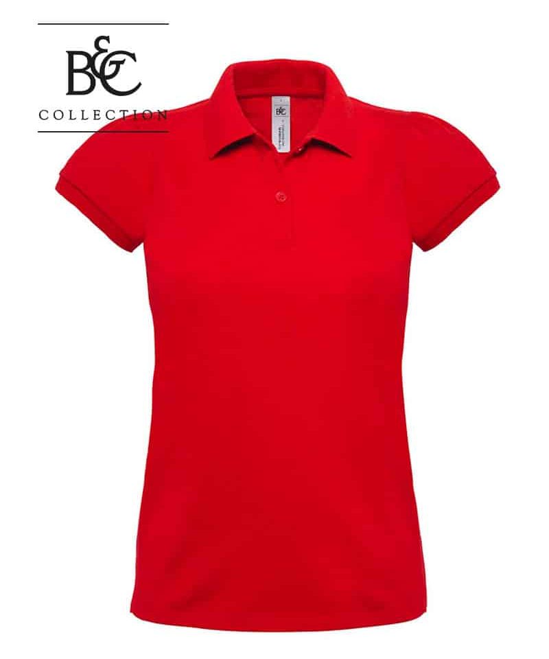 Polo-Donna-Manica-Corta-Piquet-Moda-Manica-Arricciata-BCPW460-Rosso-1