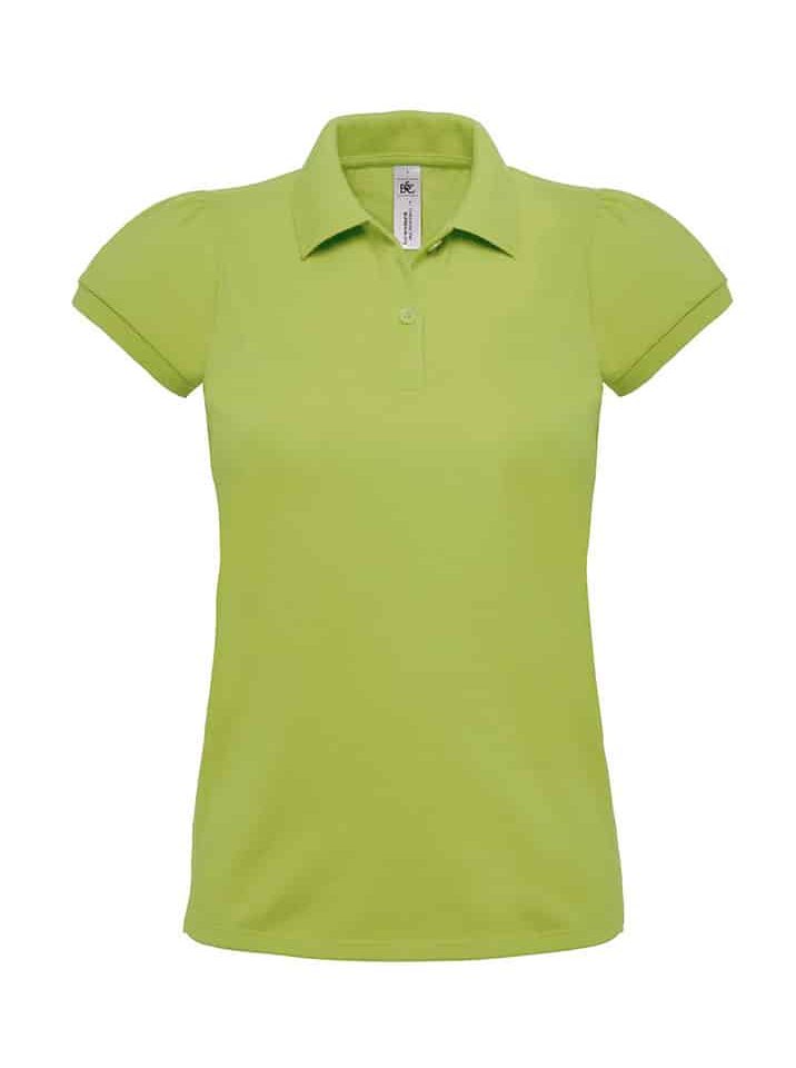 Polo Donna Manica Corta Arricciata BCPW460 16 Polo Donna Manica Corta Arricciata BCPW460 Verde Lime