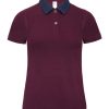 Polo Donna Manica Corta Collo Jeans BC Collection BCPWD31 2 Polo Donna Manica Corta Collo Jeans BC Collection BCPWD31 Bordeaux