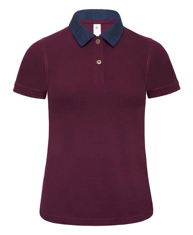 Polo Donna Manica Corta Collo Jeans BC Collection BCPWD31 Bordeaux