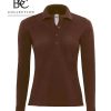 Polo Donna Manica Lunga Safran BC Collection BCPW456 2 Polo-Donna-Piquet-Manica-Lunga-Safran-BCPW456