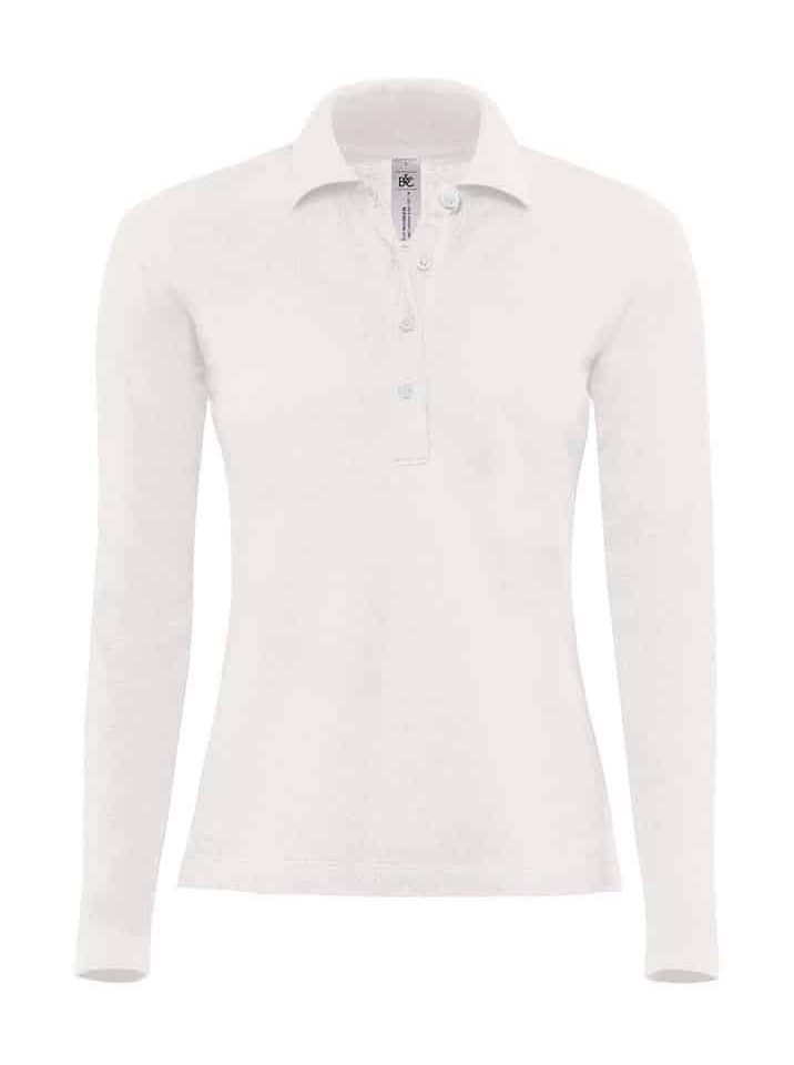 Polo Donna Manica Lunga Safran BC Collection BCPW456 10 Polo Donna Manica Lunga Safran BC Collection BCPW456 Bianco