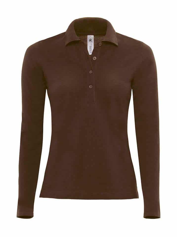Polo Donna Manica Lunga Safran BC Collection BCPW456 13 Polo Donna Manica Lunga Safran BC Collection BCPW456 Marrone