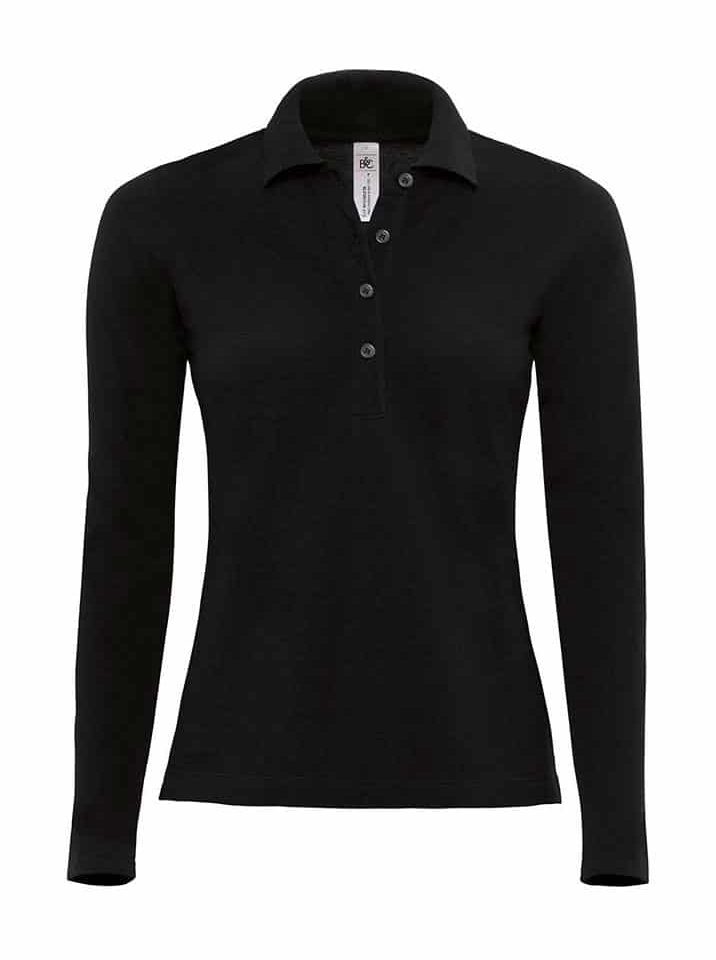 Polo Donna Manica Lunga Safran BC Collection BCPW456 12 Polo Donna Manica Lunga Safran BC Collection BCPW456 Nero
