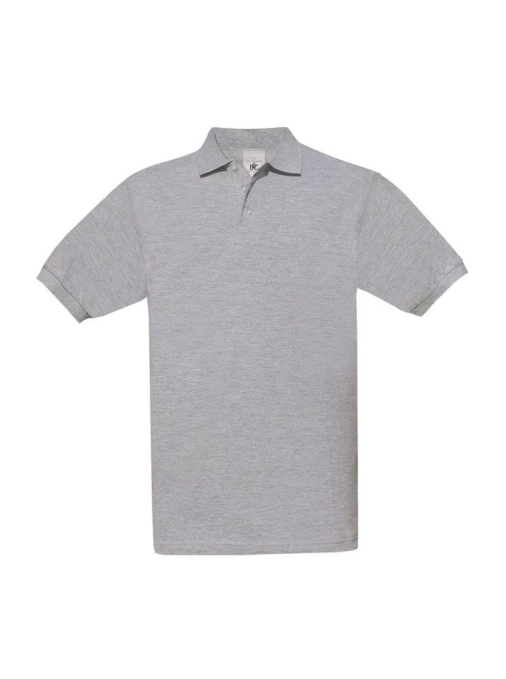 Polo Uomo Manica Corta Safran BC Collection BCPU409 37 Polo Uomo Manica Corta Piquet Safran BCPU409 Grigio Melange Medio