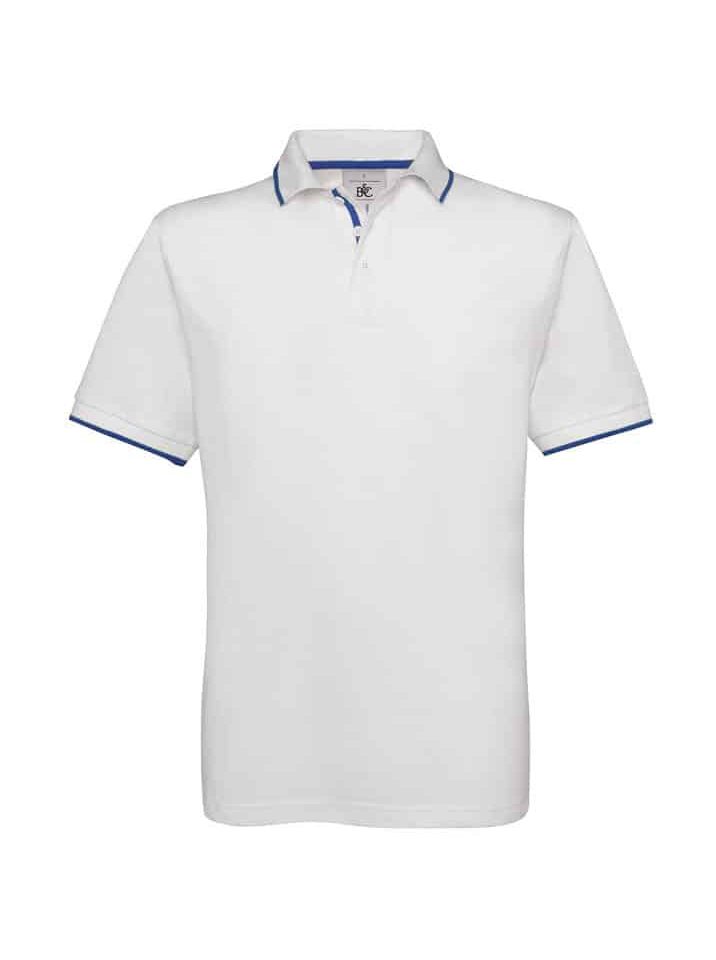 Polo Uomo Bicolore Manica Corta BC Collection BCPU413 6 Polo-Uomo-Manica-Corta-Riga-al-Collo-Safran-Sport-BCPU413-Bianco-Blu