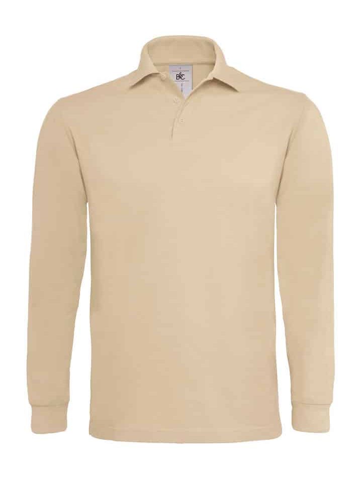 Polo-uomo-Manica-Lunga-Heavymill-BCPU423-Sabbia