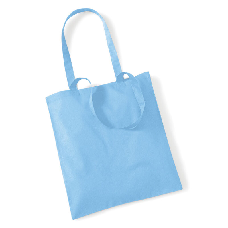 Shopper in cotone Manici Lunghi W101 azzurro cielo
