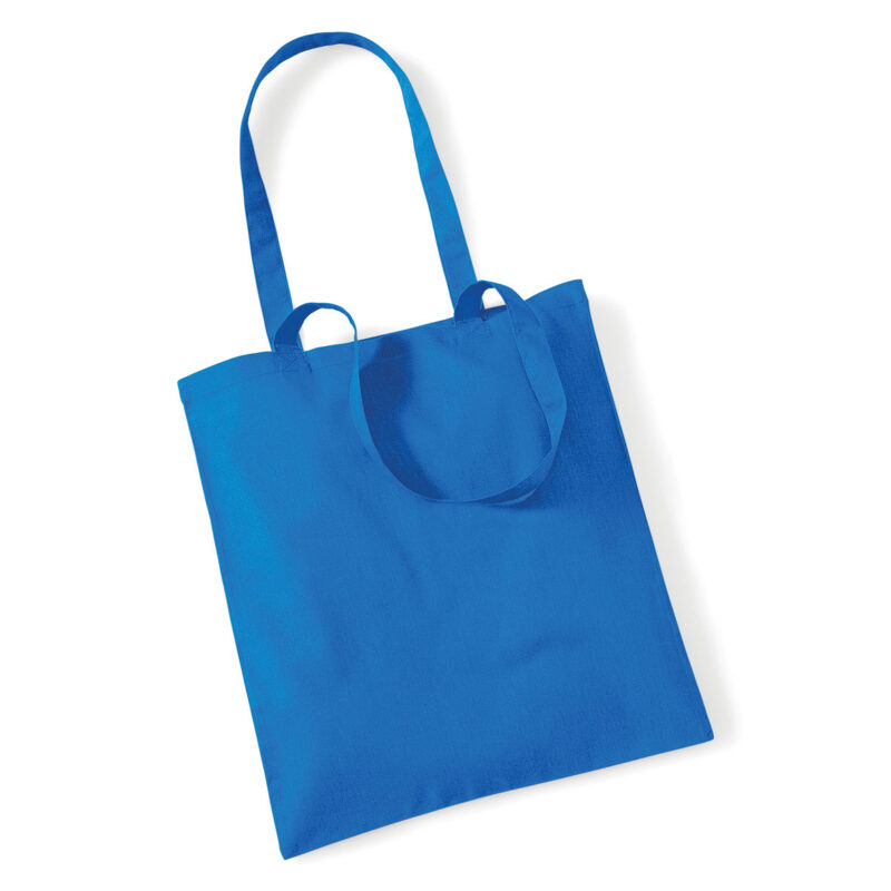 Shopper in cotone Manici Lunghi W101 blu zaffiro