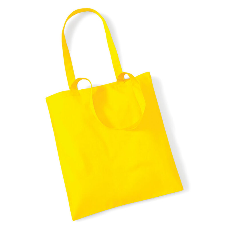 Shopper in cotone Manici Lunghi W101 giallo intenso
