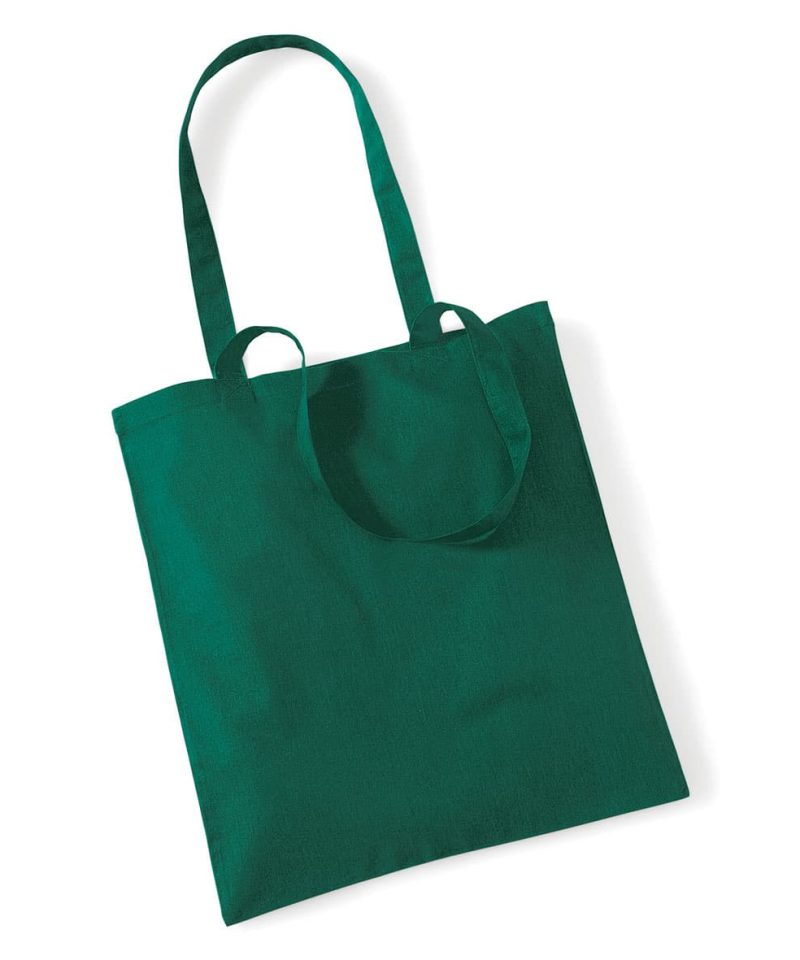Shopper in cotone Manici Lunghi W101 verde bottiglia