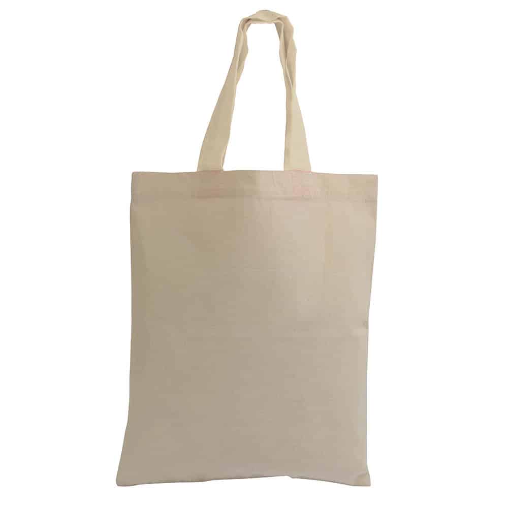 Shopper in cotone Naturale Piccola con manici corti colorati 16123 naturale