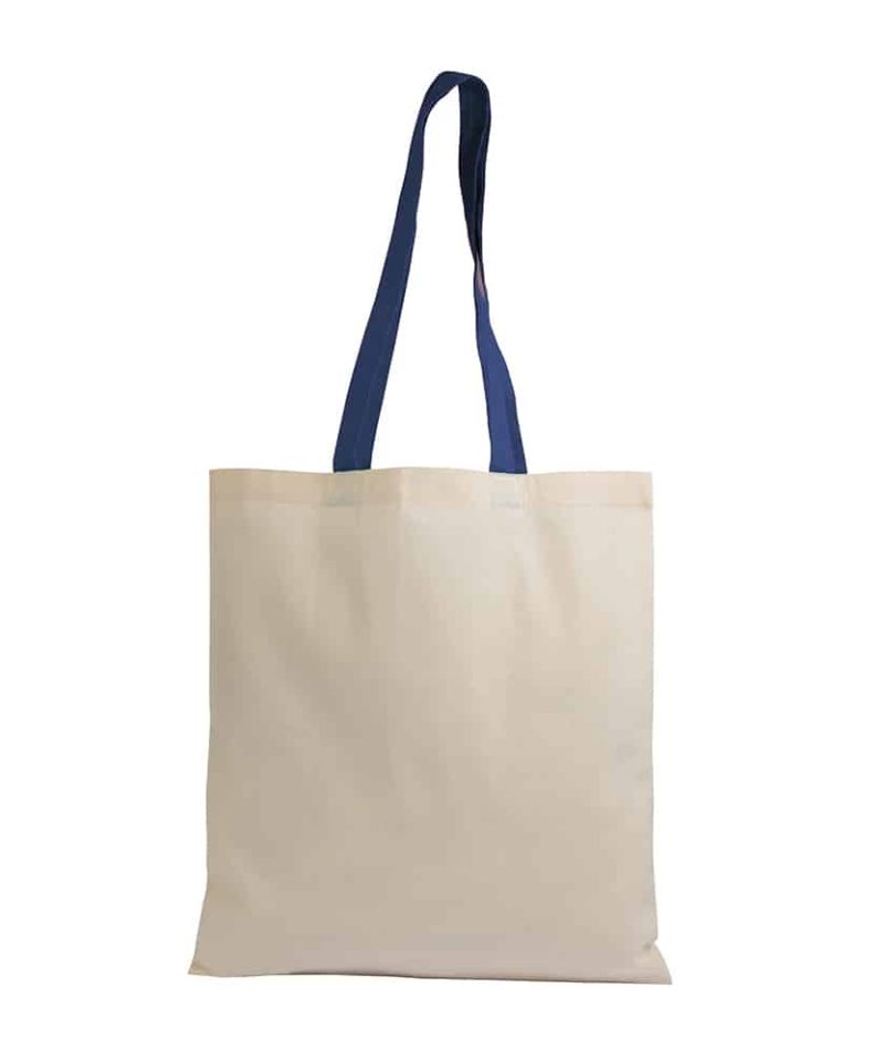 Shopper in cotone Naturale con manici colorati 16122 naturale:blu